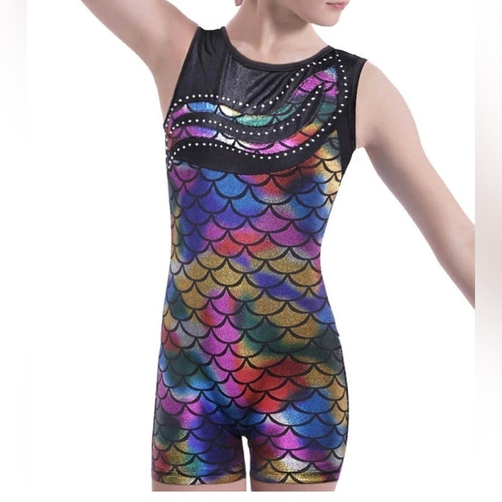 Sleeveless Mermaid Gymnastics Unitard (Leotard)